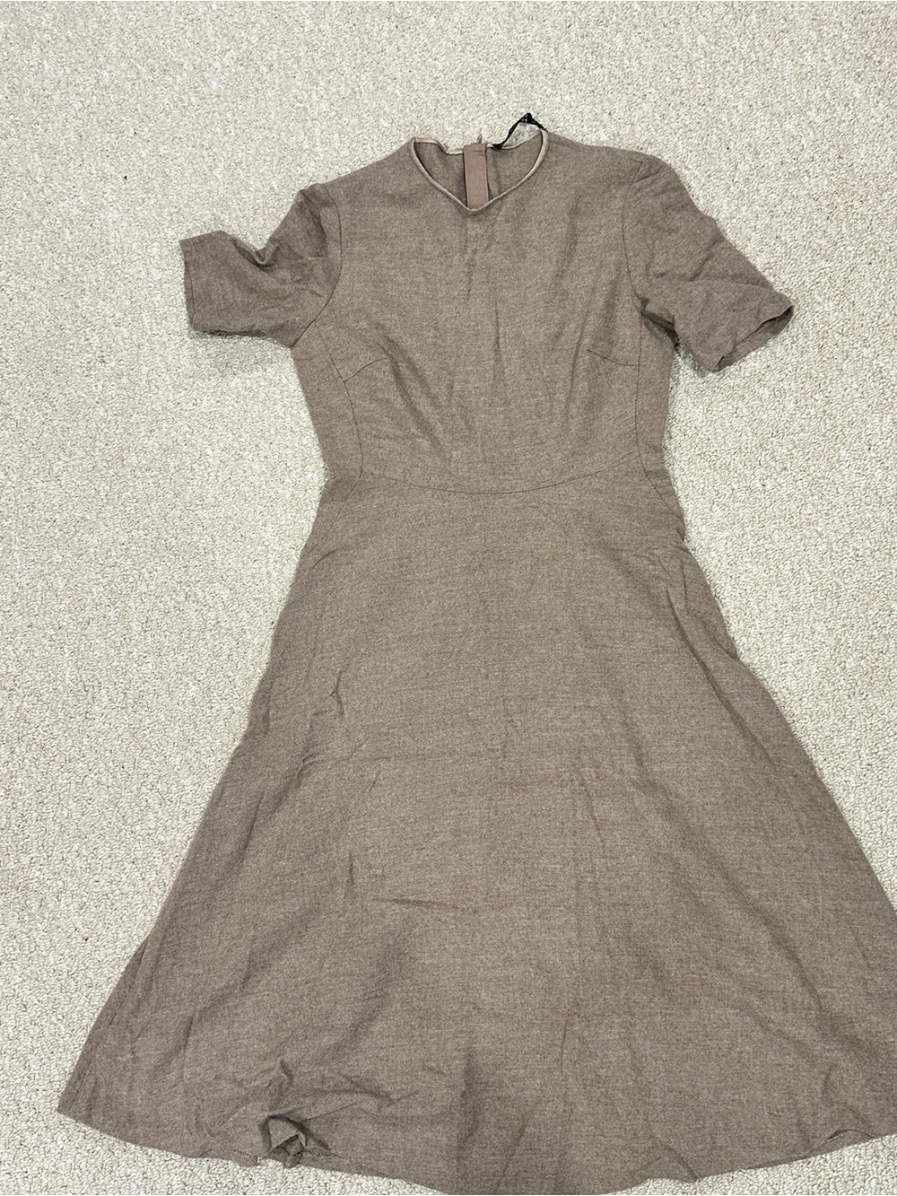 Zara Taupe/Brown Midi A-Line Dress